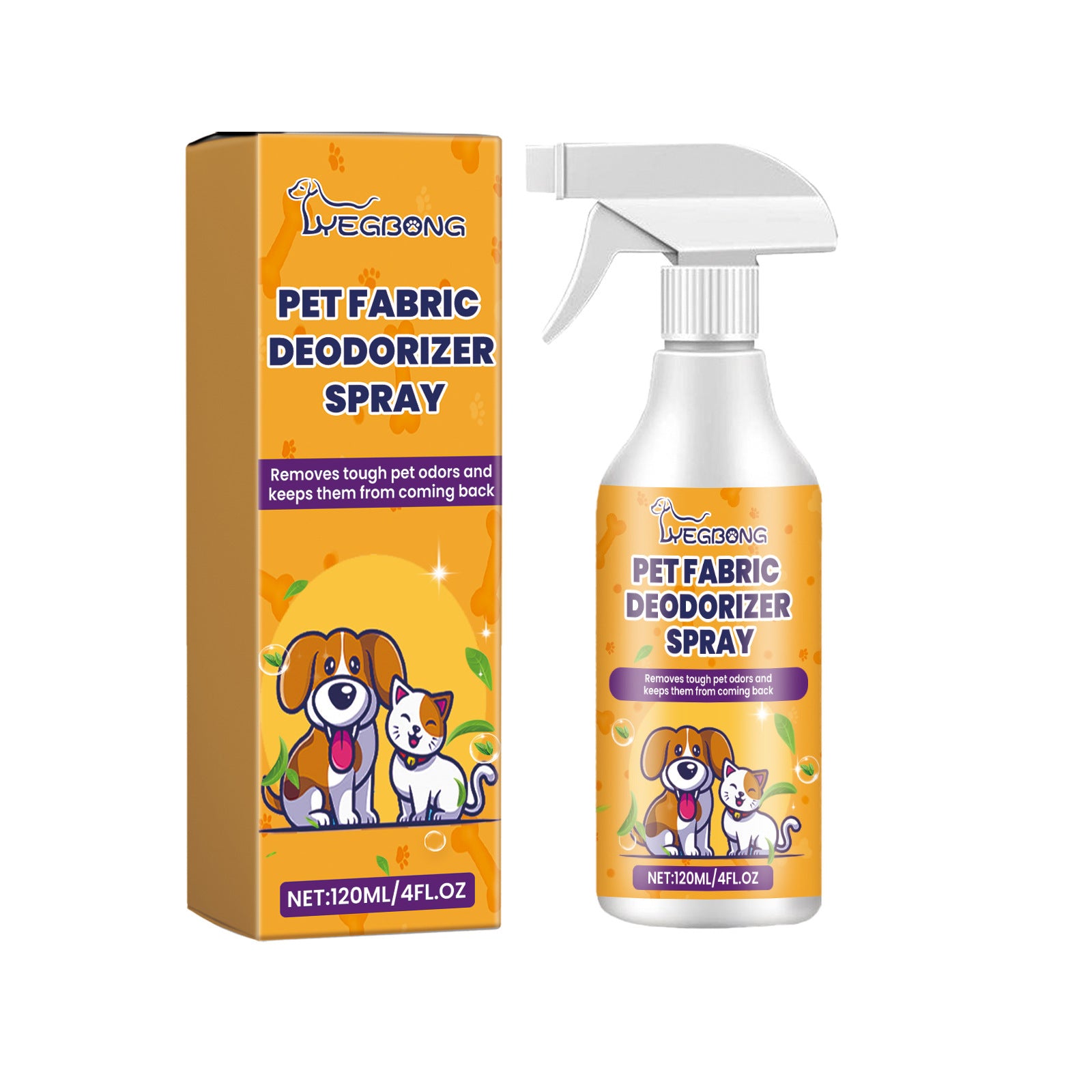 Pet Deodorant Spray Cleaning in a spray bottle with packaging designed for pet odor removal